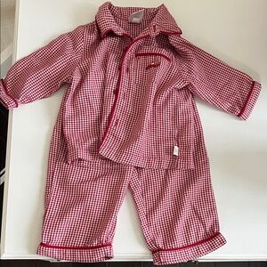 Janie and Jack Red Gingham Kids Pajama Set
